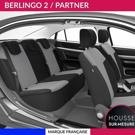 Housses de siège sur mesure pour PARTNER / BERLINGO 2 (04/2008 à 08/2018) 3 sièges séparés Housse Voiture / Auto Jeu complet (1/5)