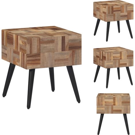 Table d'appoint 40x40x45 cm teck de récupération massif - Table Basse - Table D'appoint - Mobilier Design - Meubles Modernes - Teck Recyclé (1/5)
