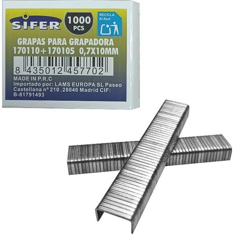 Grapas para Grapadora 07x10mm Caja 1000 Pcs