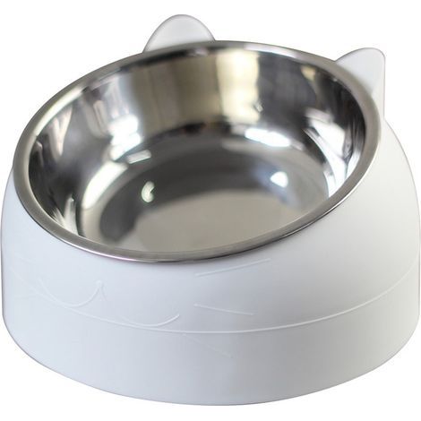 Gamelle pour Chat, Gamelle Chat Inclinée, Gamelle Chat Plateforme inclinée à 15°, Gamelle Petit Chien, Gamelle Chien Chat Antidérapante, Gamelle Chat Surélevée et Inclinée, Bols pour Chats, 200ML (1/4)