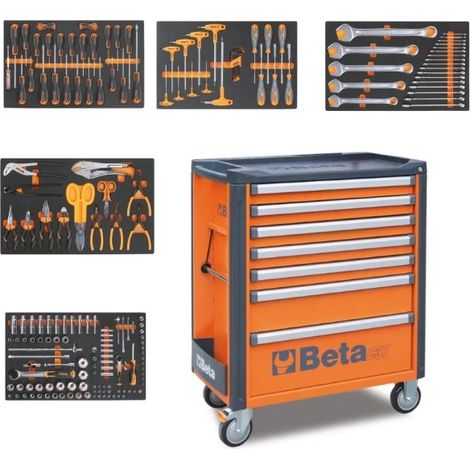 Beta 3700-O7/5M Cassettiera mobile 7 cassetti con assortimento 181 Pz.