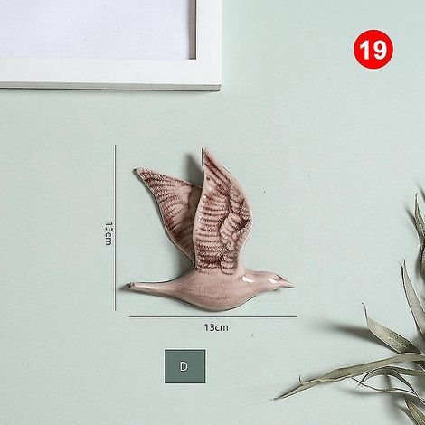 3D-Wanddekorationen aus Keramik in Vogelform – 19-teilig
