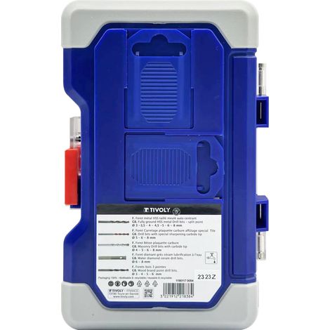 Tivoly • Custodia Ranger 20 pezzi Misti Metallo/Legno/Cemento/Piastrelle/Ceramica Foratura (1/2)