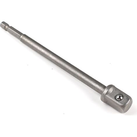 Multi-purpose socket adapter for electric drills, converting hexagonal shank to square head socket rod. (1/4)