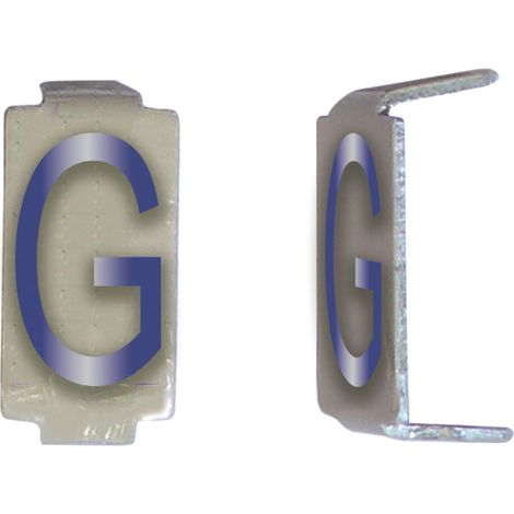 Lot 25 lettres G 6x11 Alu ivoire/bleu MICHAUD CD028