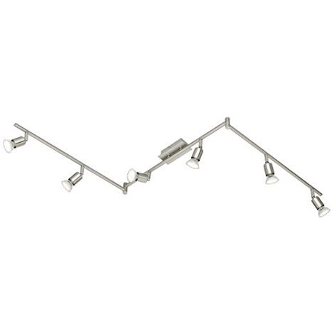 Reality R82946107 Nimes Faretto, 6xGU10, 3 W LED, Nichel opaco, 150x14-19.5 cm (1/4)