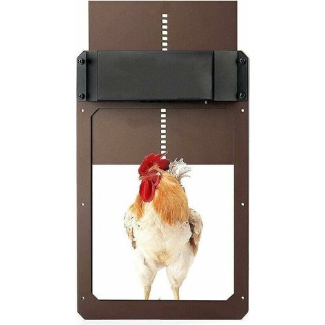 Kit de porte de poulailler automatique, porte de poulailler automatique alimentée par batterie avec minuterie et capteur de lumière, accessoires de poulailler (1/3)