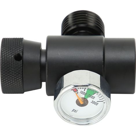 CO2-Flaschenadapter-Nachfüllung CGA320 // Manometer TR21-4 3000 psi schwarz ASA (1/5)