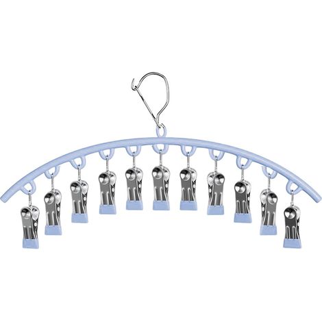 Porte-Serviettes Séchoir À Linge Avec Pinces En Métal - Pour Sous-Vêtements Chaussettes Gants Mitaines - 10 Pinces Acier - Fixation Porte ou Barre (1/5)