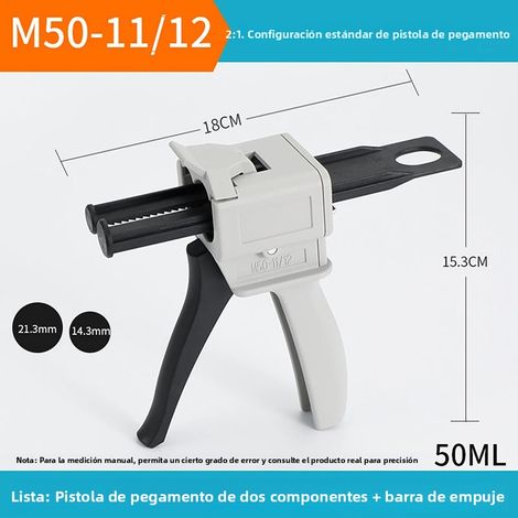 Pistolet manuel de scellage époxy AB 2:1 pour adhésifs et calfeutrages, applicateur de scellant mélangé pour usage domestique de bricolage (1/4)
