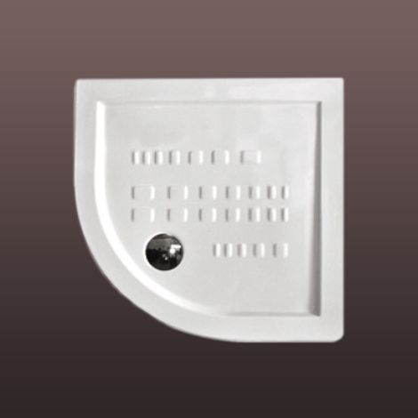 Kiamami Valentina – Receveur de douche à poser 90x90 cm – Semi-circulaire en céramique – Antidérapant – Épaisseur 5,5 cm – Design géométrique (1/5)