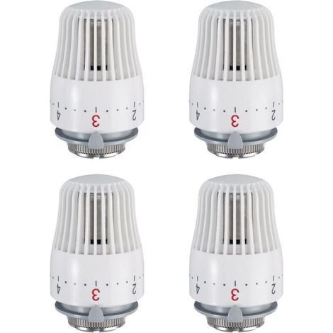 Lot de 4 têtes thermostatiques, tête de rechange pour vanne de radiateur M30 x 1,5, vanne de radiateur thermostatique, (1/5)