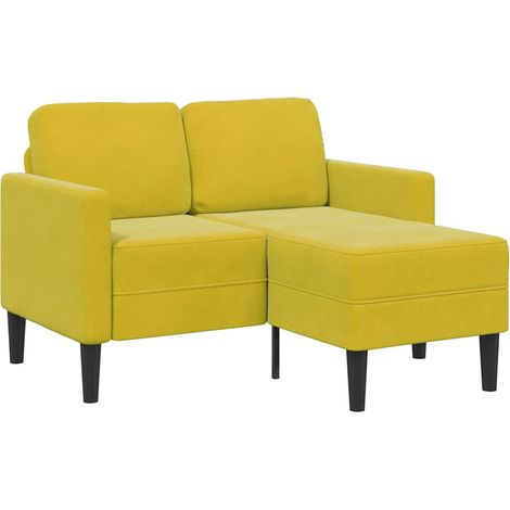 vidaXL Divano 2 Posti con Chaise longue a L Giallo 125 cm Velluto (1/5)