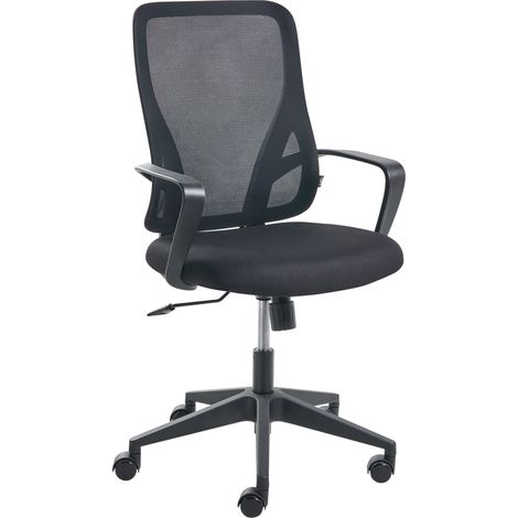 Silla de oficina de escritorio giratoria ajustable en altura tapicería de malla negro Luma