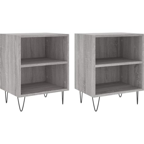 Maison Exclusive - Comodini Grigio Sonoma 2 pz 40x30x50 cm in Legno Multistrato