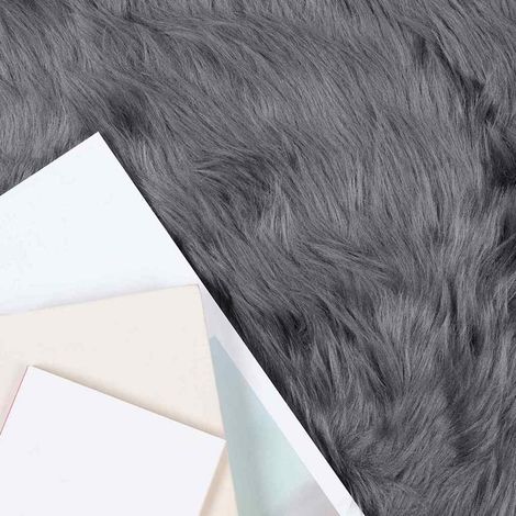 Tapis en Peau de Mouton Synthétique Anthracite 50 x 80 cm CFW26825 (1/5)