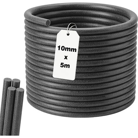 5m Fond de Joint Rond Ø 10mm PE Joint Mousse Rond Cordon Imperméable Anti-moisissure Accessoire pour Porte Fenêtre Terrasse et Baignoire (1/5)