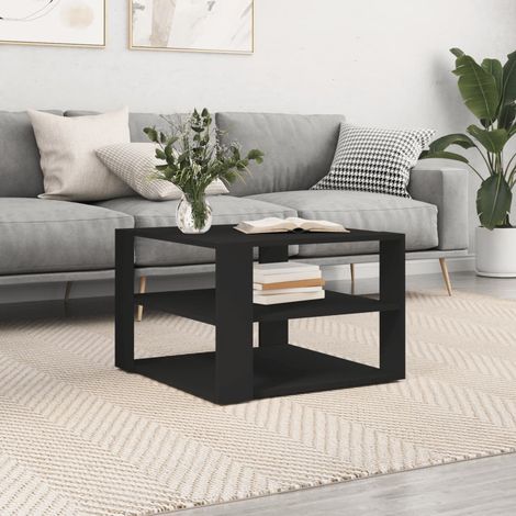 Table basse Table d'appoint Table de Salon noir 59,5x59,5x40 cm bois d'ingénierie XRKJ852976 (1/5)