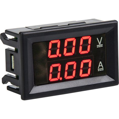 3-stelliges DC 0-100V 50A/10A Voltmeter-Amperemeter-Anzeige mit zwei LED-Anzeigen (Rot & Rot-10A) (1/5)