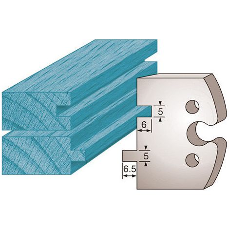 Diamwood Jeu de 2 Fers Profilés Ht. 50 x 5,5 mm Languette / Rainure 5 mm M201 - Épaisseur 5,5 mm - Acier SP - Pour Porte-Outils de Toupie - Haute Qualité - Compatible CMT, LEMAN, HOLZMANN (1/2)