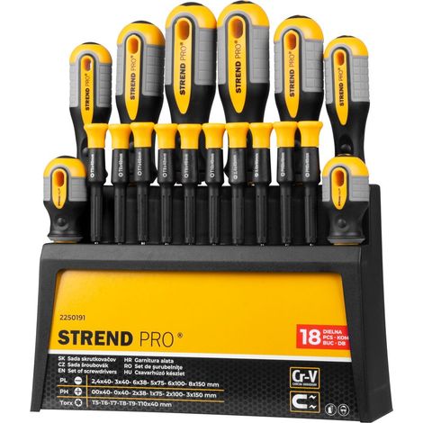 Schraubendrehersatz Strend Pro SDX72-118, 18-teilig, Torx + Schlitz + Phillips