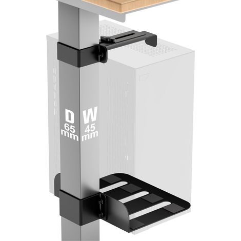 Support PC sous Bureau, Support d’Ordinateur réglable pour Tour Jusqu’à 35 kg, Fixation sans perçage pour Pied de Table 65×45 mm, Support sous Bureau pour Bureau réglable en Hauteur, Acier (1/5)