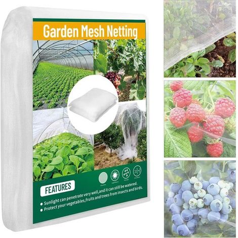 Filet Anti-Insecte de Protection 3X15M pour Potager et Jardin - Maille Fine avec Arceaux Serre (1/5)