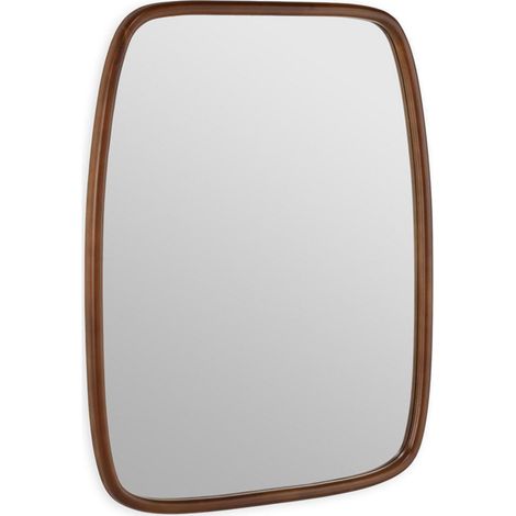 Miroir en bois aux angles arrondis - naturel (1/3)
