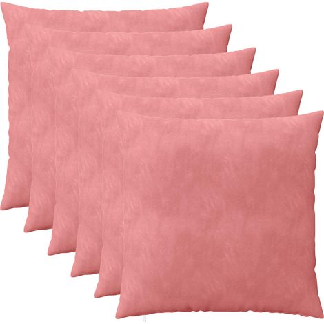 Federa 6 pcs HEERLEN Rosa 80 x 80 cm Velluto vidaXL (1/5)
