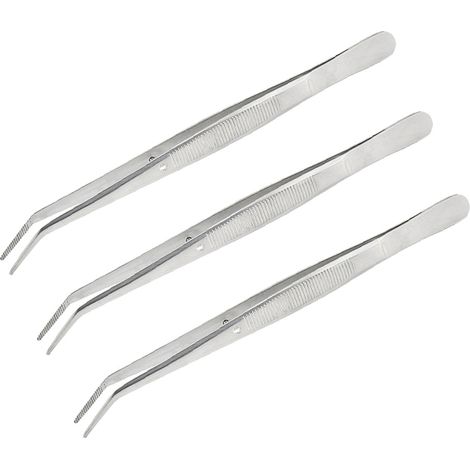 Pinces À Pointe Courbée - En Acier Inoxydable - Pour Bijouterie Artisanale Laboratoire Dentaire - Lot De 3 (1/5)