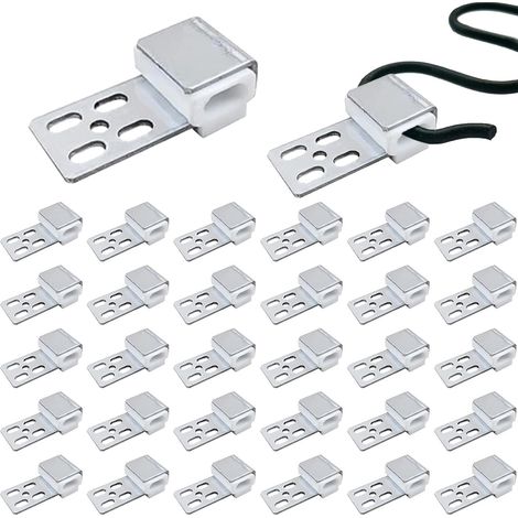 32 clips plateados para sofá, resortes metálicos para sofá, kit de resortes para muebles, piezas de repuesto para sofá, clips de resorte para muebles de 5 agujeros, para sofá, sillón y silla. (1/5)