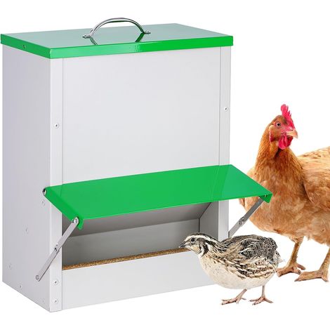 Mangeoire Automatique pour Volailles 11kg avec Couvercle, Résistante à la Pluie, sans Déchets – Idéale pour Poulets, Canards et Dindes