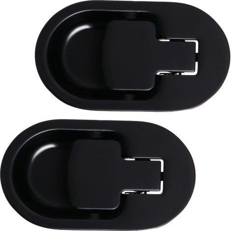 2-teiliges Ersatzgriffset aus Metall für Relaxsessel, robuster Metallgriff, Entriegelungshebel für Relaxsessel, Ersatz-Zuggriff, schwarzes Set (1/5)