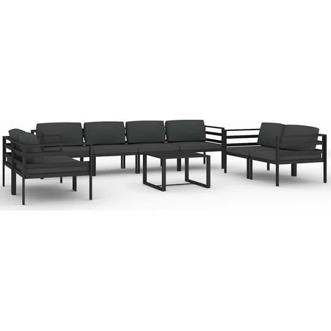 Maison Exclusive - 9-tlg. Garten-Lounge-Set mit Kissen Aluminium (1/5)