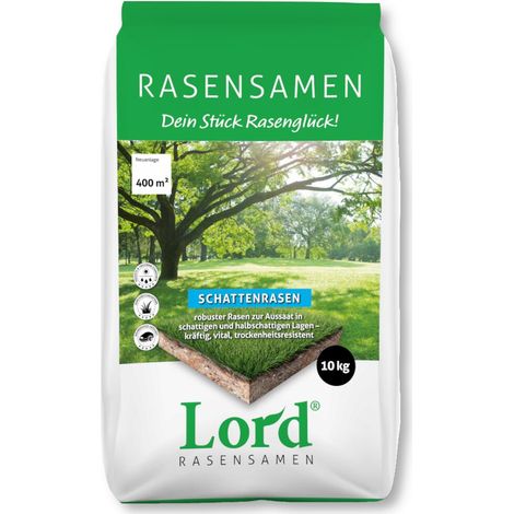 Lord® Rasensamen Schattenrasen 10 kg Schatten Halbschatten Grassamen