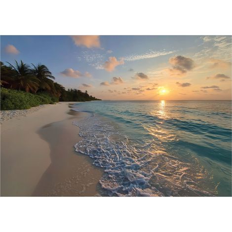 Fototapete Strand Meer Natur – Moderne Großformat Wandtapete 150x105 cm – Für Wohnzimmer & Schlafzimmer