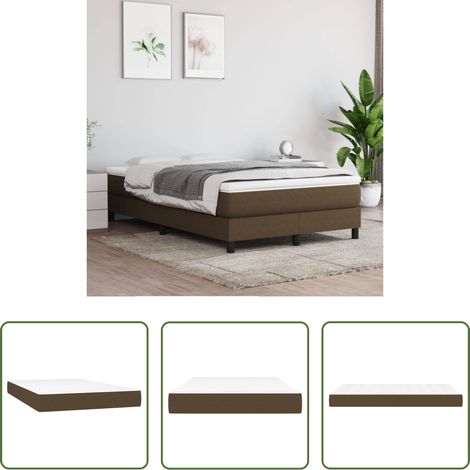 vidaXL Mousse confortable - Matelas de lit à ressorts ensachés fermeté moyenne Marron foncé 120x200x20 cm (1/5)