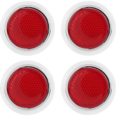 [Réflecteur Voiture/Moto] Reflecteurs Rouges Reflective ABS Chrome 4PCS Diamètre 5.4cm Protection de Sécurité (1/5)
