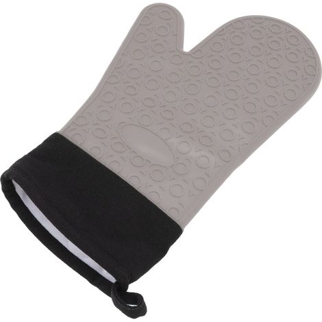 Gants de cuisine en silicone antidérapants, résistants aux hautes températures, 2 doigts, gris (1/5)