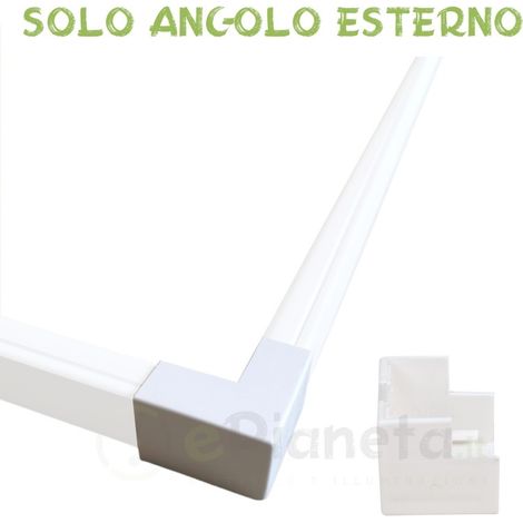 2 mt Canalina per cavi elettrica 100x60 mm in plastica passacavi bianco coprifili a parete con copertura  Angolo esterno (1/2)