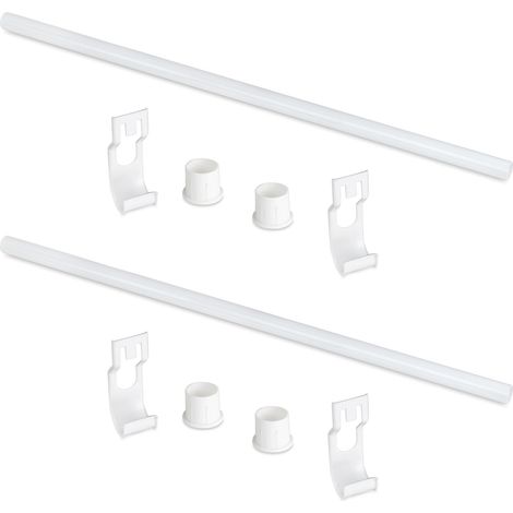 Emuca Lote de 2 barras para armario y accesorios Jagmet, longitud 815mm, Acero, Pintado blanco (1/5)