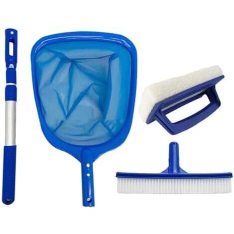Kit de Nettoyage Spa, Accessoires Piscine, y Compris Un écumoire à Mailles Fines, Une Brosse en éponge et Nettoyage, pour Nettoyer Les bassins Jardin - (1/5)