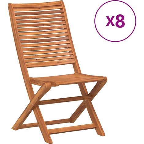 Maison Exclusive - Sedie da Giardino Pieghevoli 8 pz Legno Massello di Acacia (1/5)