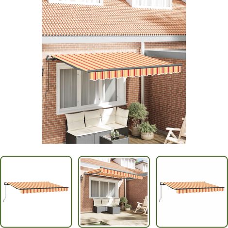 Store rétractable - Auvent Rétractable Jaune 350 x 200 cm tissu (1/5)
