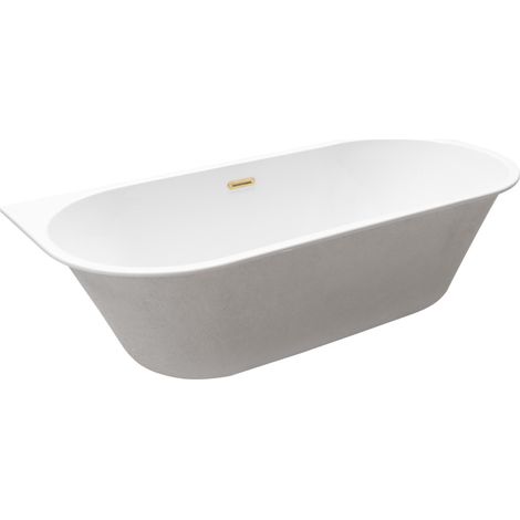 Baignoire à encastrer blanc brillant avec bonde blanc VICA SLIM + 170x80