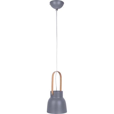 Hängelampe Pendelleuchte Küche Wohnzimmer Deckenlampe Metall grau matt D 19,5 cm