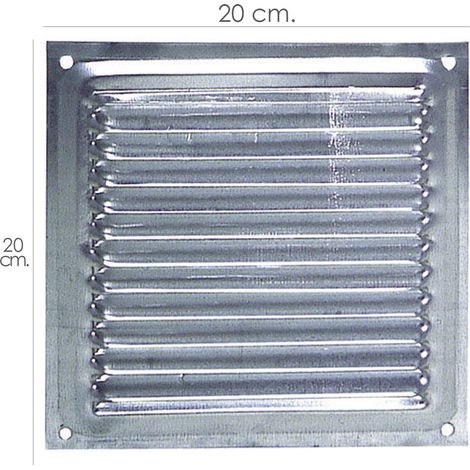 Grille de ventilation à visser 20x20 cm. Aluminium