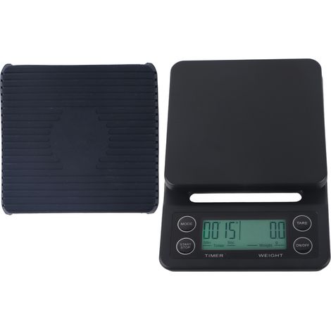 Balance de cuisine 5kg max, fonction minuterie, écran LED large, haute précision, unités multiples, idéale pour le café
