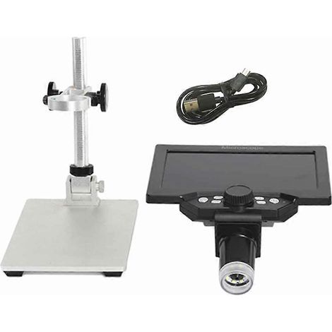 7-Zoll-LCD-Digitalmikroskop, 1200-facher Zoom, 12 MP hohe Auflösung für Löt- und Leiterplatteninspektion, stufenlose Vergrößerung B (1/5)