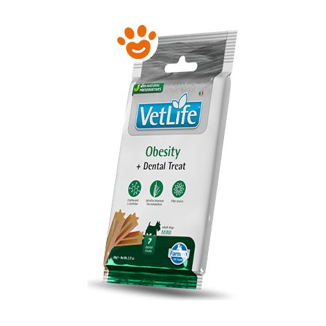 Farmina Dog Snack Dental Treat Vet Life Obesity Mini - Confezione 60 Gr - Snack